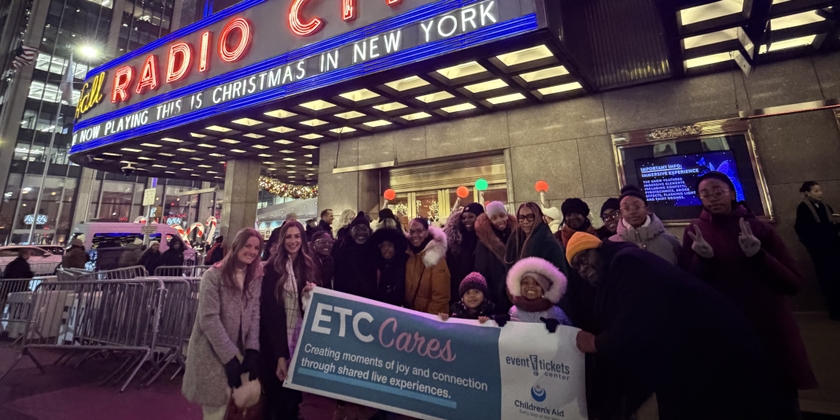 ETC Cares and Children's Aid families at Radio City Music Hall.