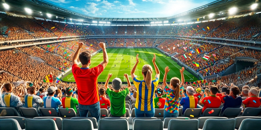 Fans attending a FIFA World Cup game.