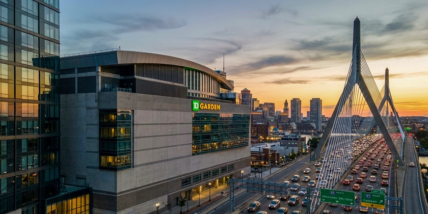 A panoramic view of TD Garden.