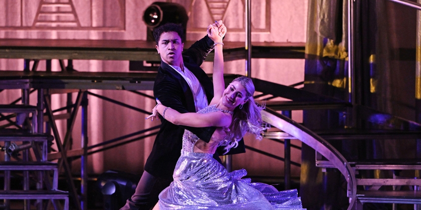 DWTS professionals Emma Slater and Brandon Armstrong perform at a Dancing With the Stars Live show.