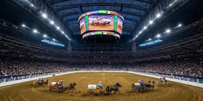 Interior view of NRG Stadium during The Houston Livestock Show and Rodeo.