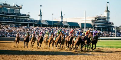 Horse racing at the Kentucky Derby.