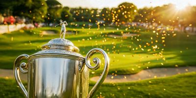 A close-up of the Wanamaker Trophy for the PGA Championship.