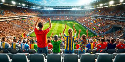 Fans attending a FIFA World Cup game.