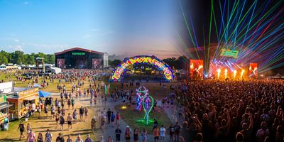 Bonnaroo at different times of the day.