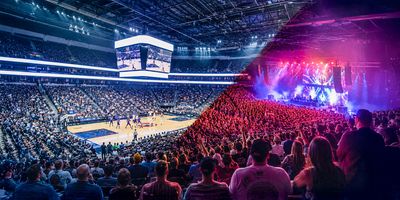 Casey’s Center seating layout for concerts and basketball games.
