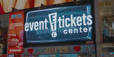 Event Tickets Center advertisement in Times Square.